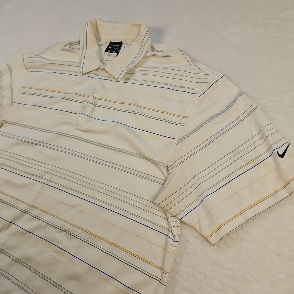 Nike Golf Polo Shirt Adult Mens Dri Fit Striped Short Sleeve Active XL EUC